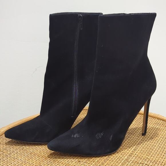 Steve Madden Wagner Heeled Pointed Toe Leather Stiletto Boots Black Wmns Size 10 - Picture 3 of 8